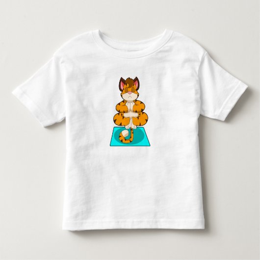 タイガーアットヨガオンヨガマット トドラーTシャツ (正面)