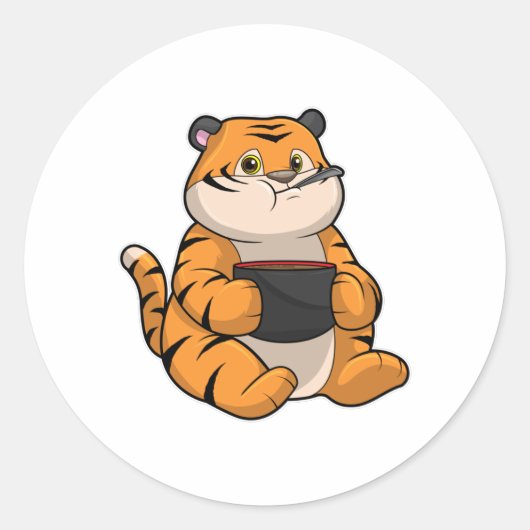 タイガーアット食べ物ボウルズ ラウンドシール (正面)