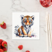 タイガーアニマルをテーマにしたパーティー スタンダードカクテルナプキン (インサイチュ)