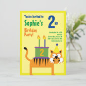 タイガーアニマルキッドバースデーパーティ招待状 招待状 (スタンド正面)