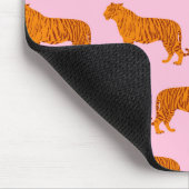 タイガーアニマルピンクモダン マウスパッド (コーナー)
