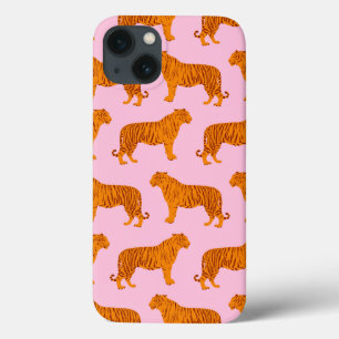 タイガーアニマルピンクモダン iPhone 13ケース