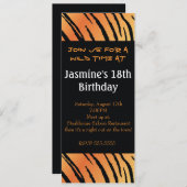 タイガーアニマルプリントバースデーパーティーイベント招待状 招待状 (正面/裏面)