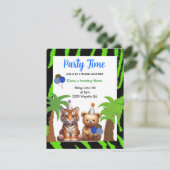 タイガーアンドベアージャングルテーマ誕生日招待状 招待状 (スタンド正面)