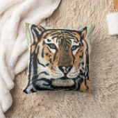 タイガーアートカラーペンシルスケッチ クッション (ブランケット)