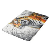 タイガーアートカラー部分白黒スケッチ バスマット (アングル)