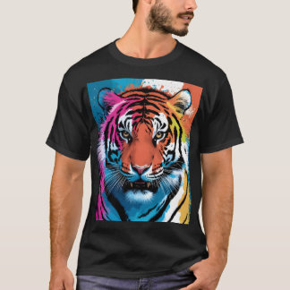 タイガーアートメンズベラ+キャンバスTシャツ Tシャツ