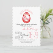 タイガーイヤー赤卵と生姜パーティーベビー招待状 招待状 (スタンド正面)