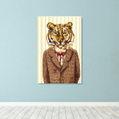 タイガーイン夕べ衣服 キャンバスプリント (インサイチュ (ウッドフロア))