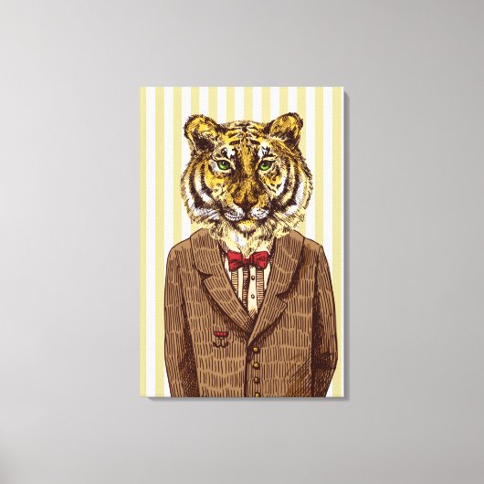 タイガーイン夕べ衣服 キャンバスプリント (正面)