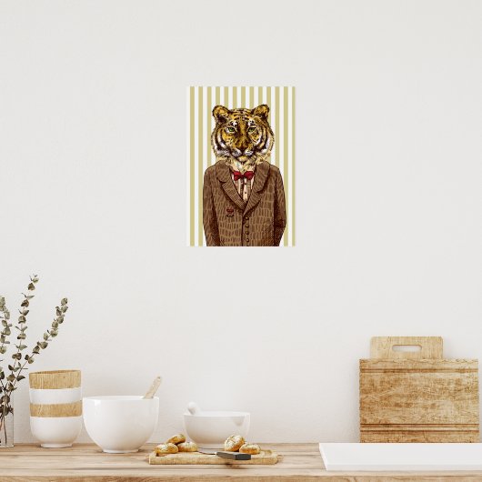 タイガーイン夕べ衣服 ポスター (キッチン)