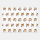 タイガーウォーターカラーアニマルハッピーバースデー ラッピングペーパーシート (正面2)