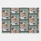 タイガーウォーターカラーラッピング紙ギフトラップ ラッピングペーパーシート (正面3)