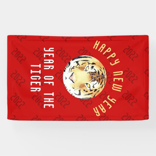 タイガーウォーター中国のカラー新年2022〔占星術の〕十二宮図赤 横断幕 (横)