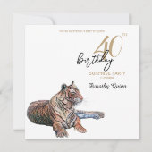 タイガーエレガントフローラサプライズ誕生日パーティー 招待状 (正面)