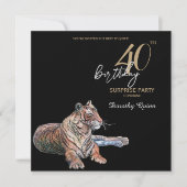 タイガーエレガントフローラサプライズ誕生日パーティー 招待状 (正面)