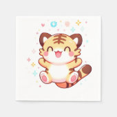 タイガーエレガントベイビーシャワー スタンダードカクテルナプキン (正面)