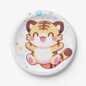 タイガーエレガントベイビーシャワー ペーパープレート (正面)