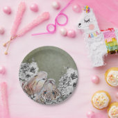 タイガーエレガントボタニカルフローラセージ金ゴールドパーティー ペーパープレート (パーティー)