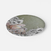 タイガーエレガントボタニカルフローラセージ金ゴールドパーティー ペーパープレート (アングル)