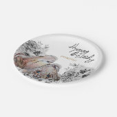 タイガーエレガントボタニカルフローラ誕生日 ペーパープレート (アングル)