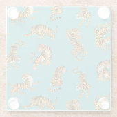 タイガーオンティール（緑がかった色）パターン ガラスコースター (裏面)