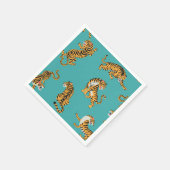 タイガーオンティール（緑がかった色）パターン スタンダードカクテルナプキン (角)
