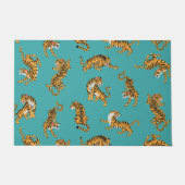 タイガーオンティール（緑がかった色）パターン ドアマット (正面)