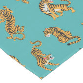 タイガーオンティール(緑がかった色)パターン ミディアムテーブルランナー (コーナー)