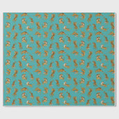 タイガーオンティール（緑がかった色）パターン ラッピングペーパー (フラット)