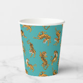 タイガーオンティール（緑がかった色）パターン 紙コップ (裏面)