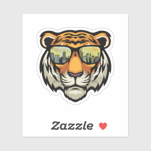 タイガーカッコいいサングラス顔ベンガルグローリングマウスC シール (シート)