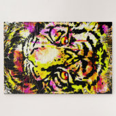 タイガーカッコいいパズル – イエロータイガースケッチパズル ジグソーパズル (横)