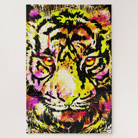 タイガーカッコいいパズル – イエロータイガースケッチパズル ジグソーパズル (縦)