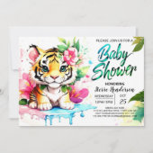 タイガーカッブベビーガールシャワー 招待状 (正面)