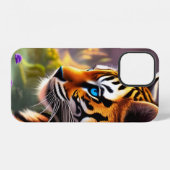 タイガーカッブ、紫色の花 iPhoneケース (裏面横)