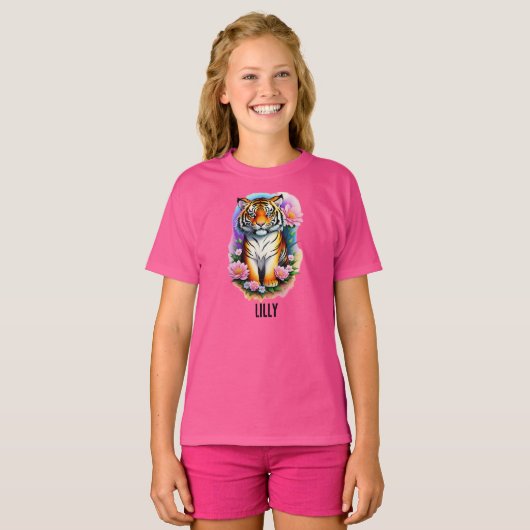 タイガーカッブ(花あり) Tシャツ (正面フル)