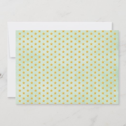 タイガーカブムーン&スターズグリーンリーベビーシャワー 招待状 (裏面)