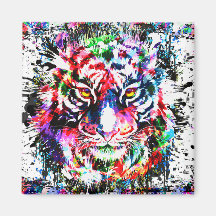 タイガーカラフルスケッチマグネット – 抽象芸術アートタイガー