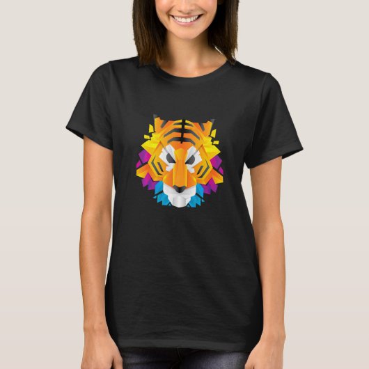 タイガーカラフルズヘッドレインボー怒バガリ Tシャツ (正面)
