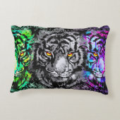 タイガーカラフルヘッド – タイガーのアートワーク – タイガーの枕 アクセントクッション (裏面)