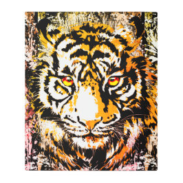 タイガーカラフルヘッド – タイガーブルーアイズメタルプリント メタルプリント