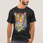 タイガーカラフル動物アート動物愛好家tiger_1 tシャツ (正面)