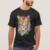 タイガーカラフル動物アート動物愛好家tiger_2 tシャツ (正面)