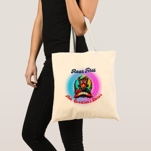 タイガーカラフル顔 トートバッグ (正面(商品))