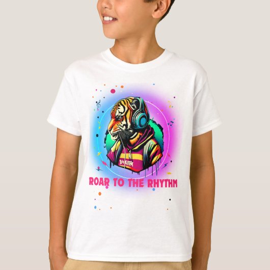 タイガーカラフル顔 Tシャツ (正面)