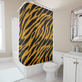 タイガーカラーパターン動物の恋人 シャワーカーテン (インサイチュ)