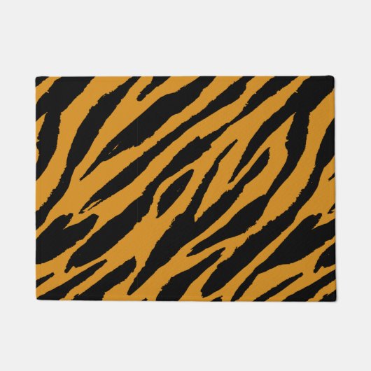 タイガーカラーパターン動物の恋人 ドアマット (正面)