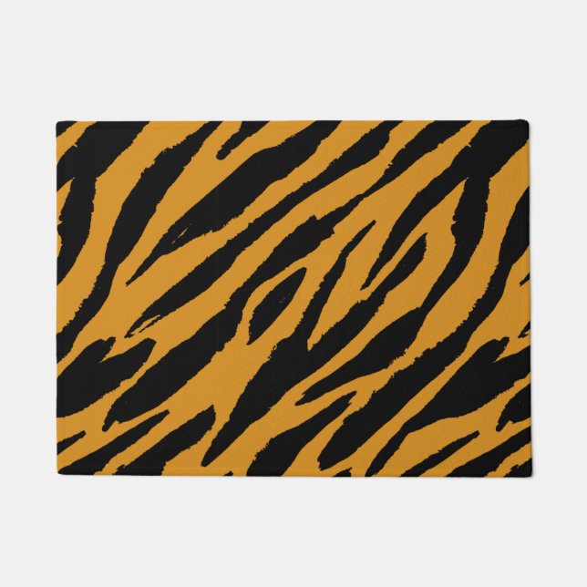 タイガーカラーパターン動物の恋人 ドアマット (正面)