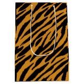 タイガーカラーパターン動物の恋人 ミディアムペーパーバッグ (裏面)